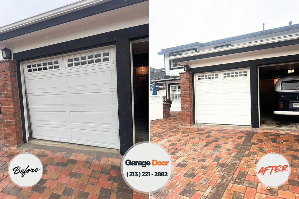 Before and after: garage door repair McCalla, AL